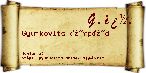 Gyurkovits Árpád névjegykártya