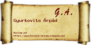 Gyurkovits Árpád névjegykártya