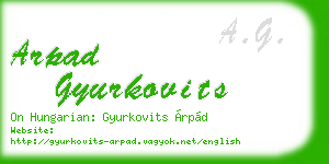 arpad gyurkovits business card