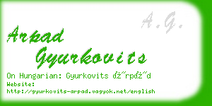 arpad gyurkovits business card